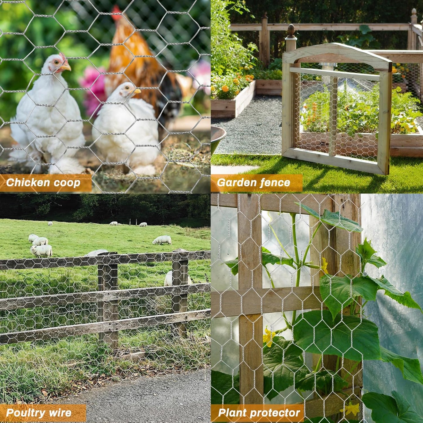 Sliver Chicken Wire 12 inch(H) x 100 ft(L), Anti-Rust Hexagonal Galvanized Metal Garden Netting for Floral Arrangements, Powder Coated Chicken Wire Coop for Crafts Plant Protector Pet Rabbits Fencing