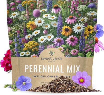 Perennial Wildflower Seeds Mixture - Bulk 1 Ounce Packet - Over 15,000 Pure Live Seed - Open Pollinated and Non GMO…
