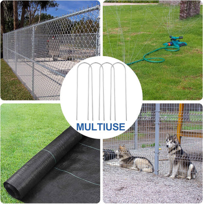 150 Pack U Shape Drip Irrigation Stakes, Heavy-Duty Garden Staples 6 Inch Galvanized Rust-Resistant Landscape Staples, Irrigation Hose Stakes Securing for Tube, Lawns, Landscape Fabric Barrier