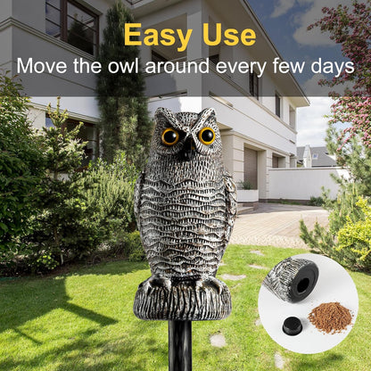 OFFO Bird Scare Devices Plastic Owl Scarecrow for Halloween Decorations Outdoor Garden, Yard, Pool Decoration, 8.3 in Height, Brown