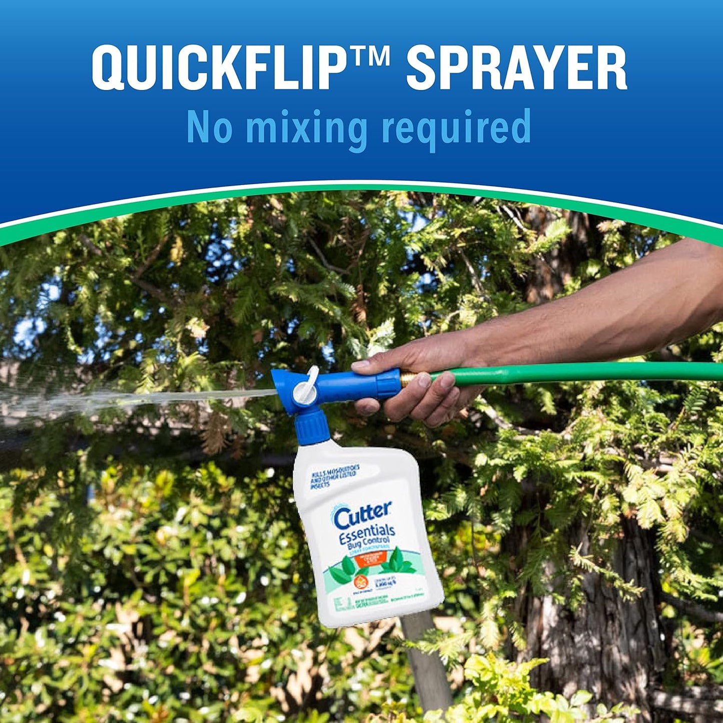 Cutter Essentials Bug Control Spray Concentrate, Kills Mosquitoes by Contact For Insects