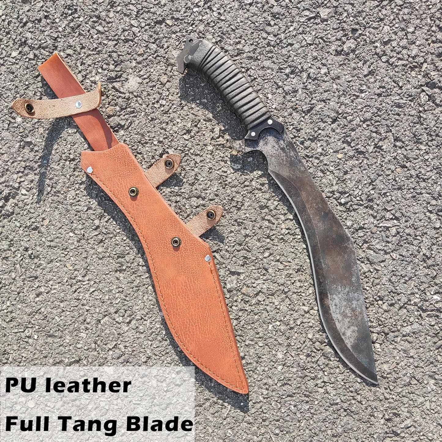 Full Tang Manganese Steel Machete Sword with Sheath for Collection, Practice, Outdoor Use-19.3 Inch