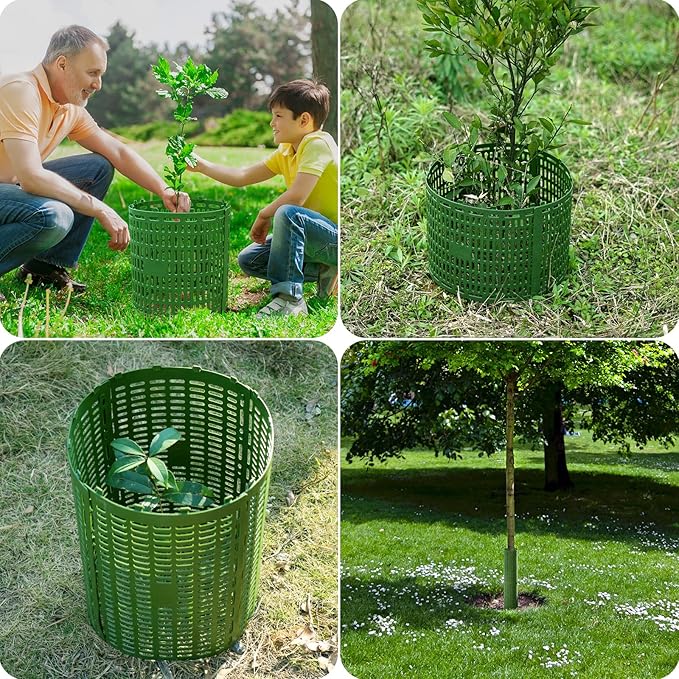 7pcs Tree Trunk Protector, Tree Guards Trunk Protector with Twist Ties, Resizable for Various Size Trees or Plants, Preventing Tree Bark Damage from Pruners, Mowers, and Rodents