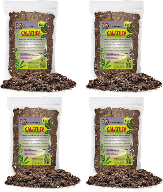 Gardenera Calathea Potting Mix - Unlock Robust Growth and Striking Leaf Patterns with Our High-Performance Formula - 20 Quart