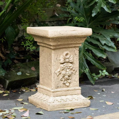 Decorative Roman Column Pedestal Column Plant Stand, Vintage European Style Classical Garden Pillar, Indoor Outdoor Decor, Pedestal Columns Plants Standing for Entryway Garden Yard Home (Sand/19 H)