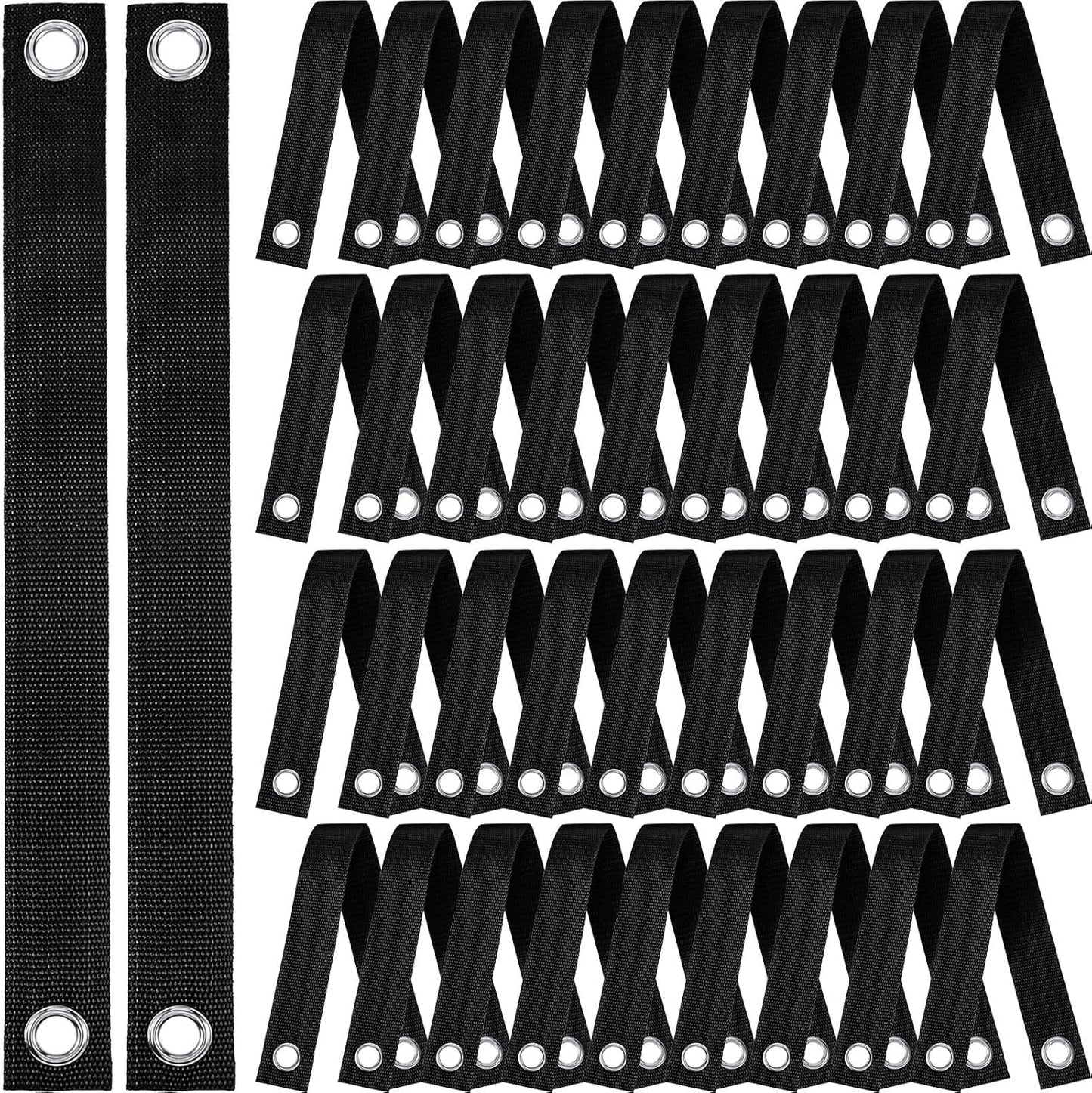 48 Pcs 15.74 Inches Tree Straps for Staking with Grommet Heavy Duty Young Tree and Plant Supports Stakes for Guying Staking Newly Planted Sapling Straight and Hurricane Protection(Black)