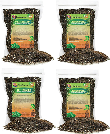Gardenera Premium DIEFFENBACHIA Potting Soil Mix - Ideal for Growing Robust and Healthy Dieffenbachia - 20 Quart