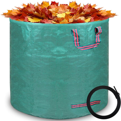 Reusable yard waste bags. 72-gallon large leaf bags(1-pack) Heavy-duty yard garden bag. Leaf bags with 4 handles that can stand upright. Great for collecting leaves and grass clippings