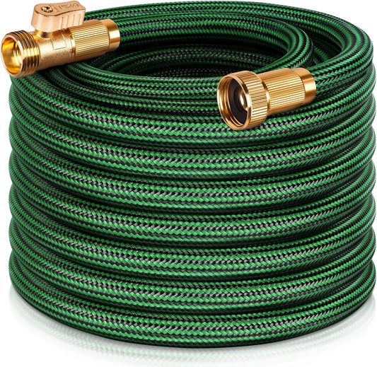 NON-EXPANDABLE Garden Hose 75 ft, Heavy Duty Flexible Water Hose, Kink Resistant Lightweight Hybrid Hose with Durable Fabric Skin, Leakproof Hose Male to Female Fittings