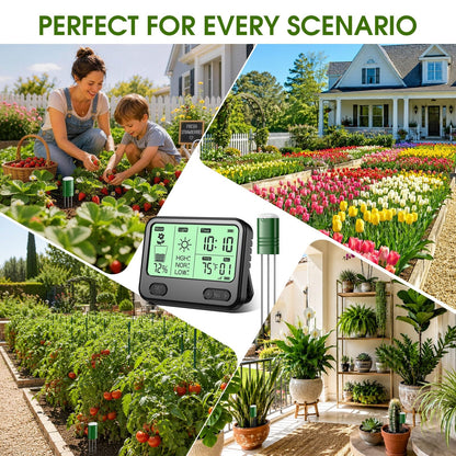 Soil Moisture Meter for Plants,4-in-1 Wireless Soil Tester,Soil Thermometer/Moisture/Sunlight