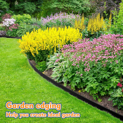 2 Inch x 33 FT (Multiple Sizes Available) Landscape Edging, Garden Edging Borders with 40pcs Upgrade Stakes, Flexible No Dig Plastic Garden Border for Lawn, Landscaping, Flower Beds, tree and Yard