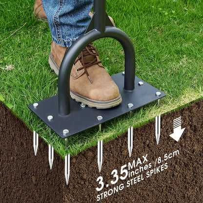 Aerator Lawn Tool for Gardening,42.5 in Manual Lawn Aerators-Easily Assemble Soil Aerator with Longer Spikes & Wider Foot Plate,Yard Aerator for Lawn to Revives Lawn Health