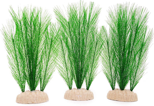 BEGONDIS 3Pcs Aquarium Decorations Fish Tank Artificial Green Water Plants Made of Silk Fabrics