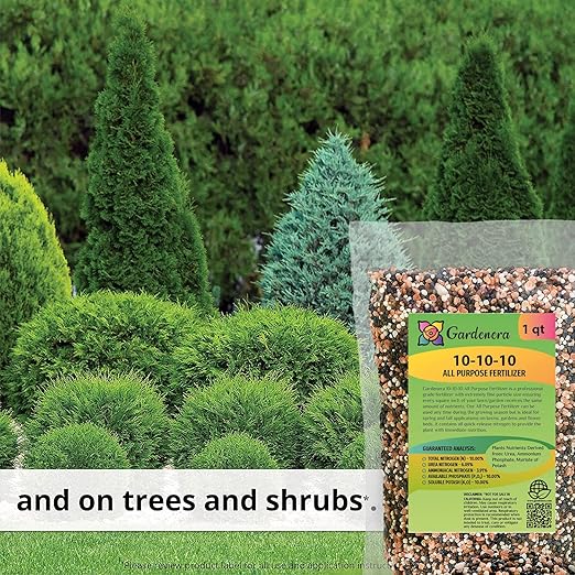 Premium All-Purpose Fertilizer 10-10-10 - Fertilizer for Vegetable Garden & Flowerbed Roses & Large Shrubs and Fruit Trees - 3 Quart
