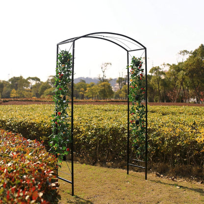 Steel Garden Arch, 7'6" High x 4'7" Wide, Garden Arbor for Various Climbing Plant, Outdoor Garden Lawn Backyard