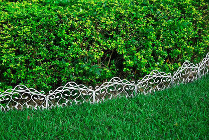 Evelyne Decorative Garden Border Edging: Faux Wrought Iron Leaf & Bird Design