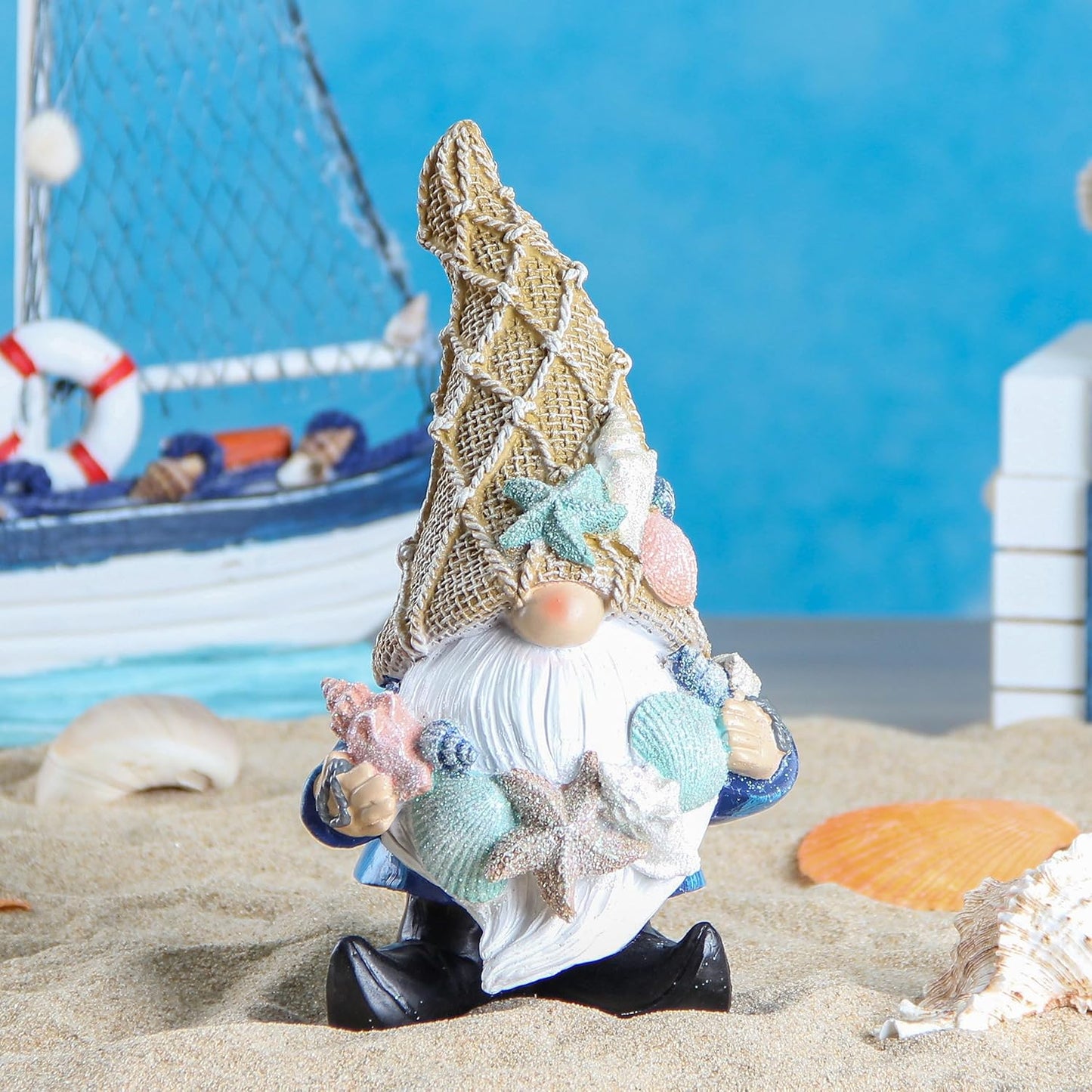 Leekung Garden Gnomes Statues - Outdoor Funny Garden Decor - Ocean Gnomes for Indoor/Outdoor, Beach, Patio, Lawn, Yard, Porch, Bookshelf Gifts