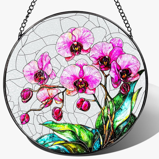 8-Inch Stained Glass Ornament, Stained Glass Window Hanging, Window Hanging Decor Suncatcher