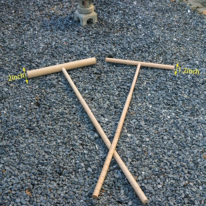 Large Zen Garden Smoother Tool - Outdoor Big T-Shaped Japanese Garden Rake 48" L Handled Rock Sand Gravel Garden Zen Pattern Eraser Tool Meditation Wooden Full Size Zen Rake Accessories Zen Gifts