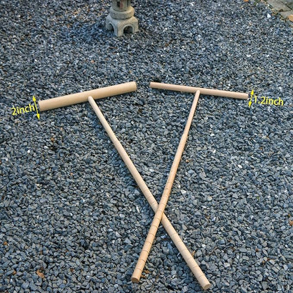 Large Zen Garden Smoother Tool - Outdoor Big T-Shaped Japanese Garden Rake 48" L Handled Rock Sand Gravel Garden Zen Pattern Eraser Tool Meditation Wooden Full Size Zen Rake Accessories Zen Gifts