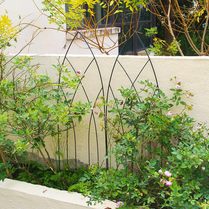 SCENDOR 45.3" H x 15" W Black Metal Garden Trellis for Climbing Plants, Black Iron Trellis for Vines Plant Rose Vegetable Support,Large Decorative Outdoor Trellis, 2 Pack