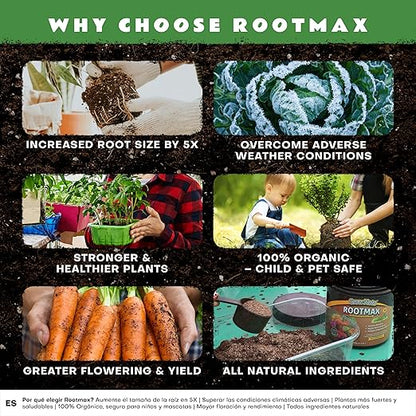 RootMax - Mycorrhizal Fungi Rooting Powder (75 g/2.64 oz) | 50X More Potent Than Rooting Hormone for Cuttings | Enhanced Formula for Bigger Roots | Treats Upto 15 Plants