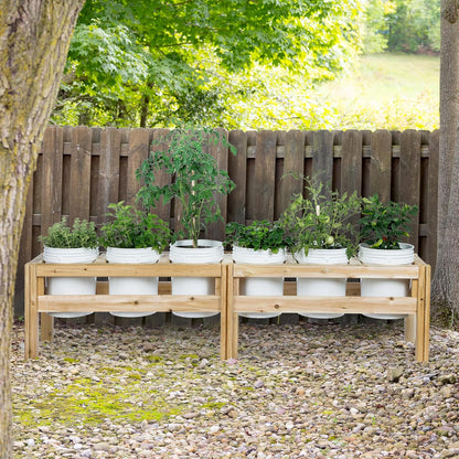 Greenes Fence Six Bucket Elevated Cedar Wood Garden Frame, 84 in. x 16 in. x 20 in. - Made in USA with North American Cedar