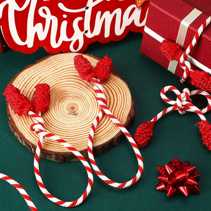 Shappy 12 Pieces Christmas Garland Banister Ties Christmas Decorative Reusable and Flexible Twist Ties for Garland, Banister Home Decoration (Red White)