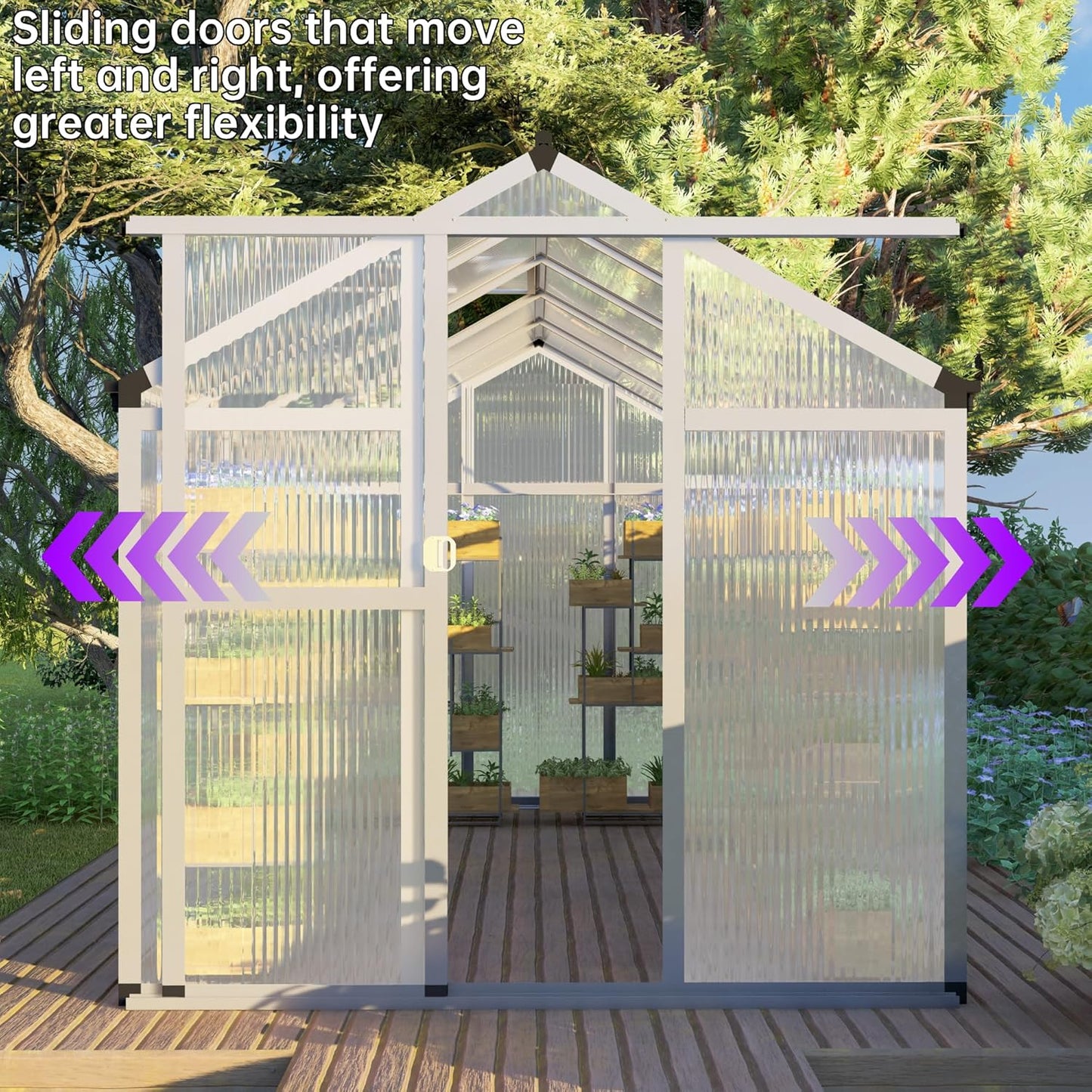 CQZY 6x6 FT Aluminum Greenhouse for Outside,Silver