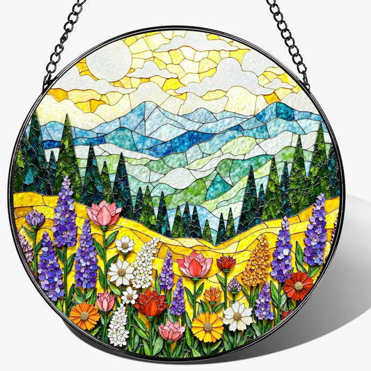 8-Inch Stained Glass Ornament, Stained Glass Window Hanging, Window Hanging Decor Suncatcher