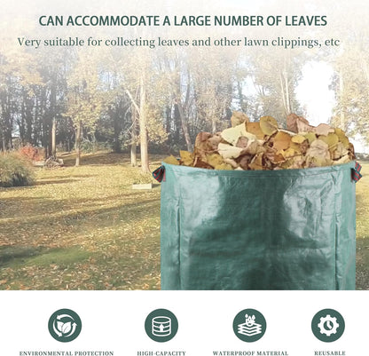 3-Pack 72 Gallons Heavy Duty Reusable Garden Bags with 2 Reinforced Handles & Gloves, Tear-Resistant Leaf Collection Bags for Yard Waste, Lawn Debris, Camping