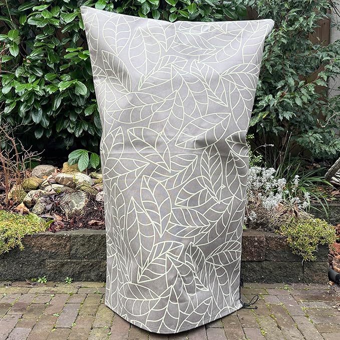 Plant Covers Freeze Protection 32"x47" in 4 Pack | Brown Winter Frost Blankets for Outdoor Plants | Reusable Garden Cover Bags with Zipper Drawstring | Cold Weather Shrub Protection Cloth