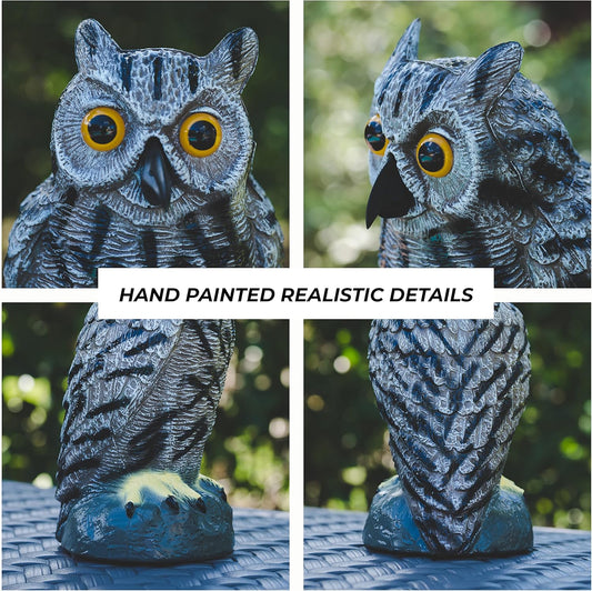 Galashield Owl Decoy to Scare Birds Away | Plastic Owls to Scare Birds Away | Owl Statue for Garden