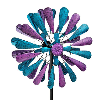 flybold Wind Spinner for Yard and Garden | Wind Spinners Outdoor, Metal, Large Windmill | 84in Height 22in Dia | Dual Direction Wind Sculptures | Kinetic Windmills Catchers for Garden Decorations