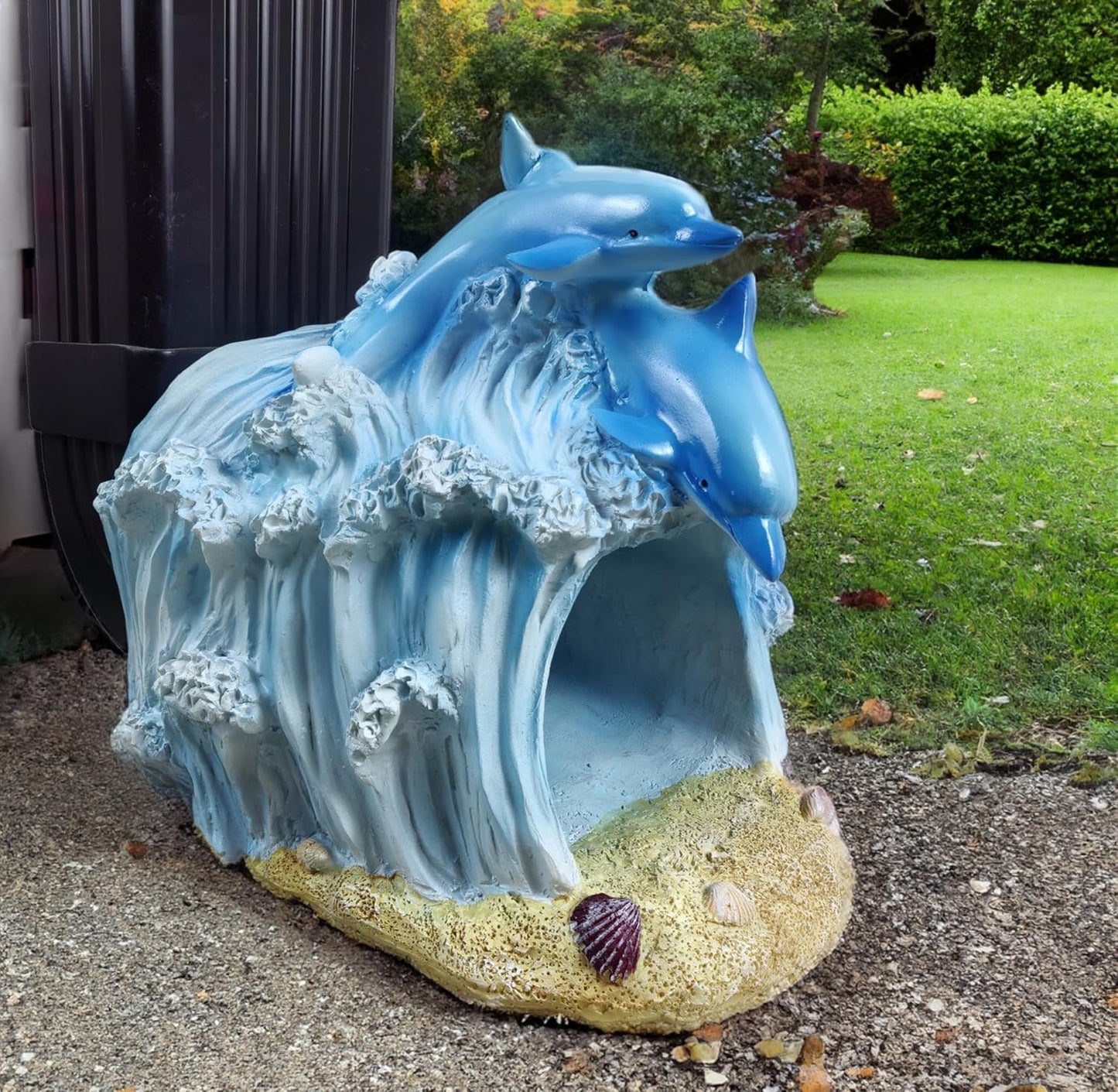 coolboy Gutter Downspout Extension Dolphin Statues Garden Decoration,Resin Statue Outdoor Decor,Animal Downspout Diverter,Gutter Extension Decorative,3"×4" Downspout Extender Diverter Splash Block