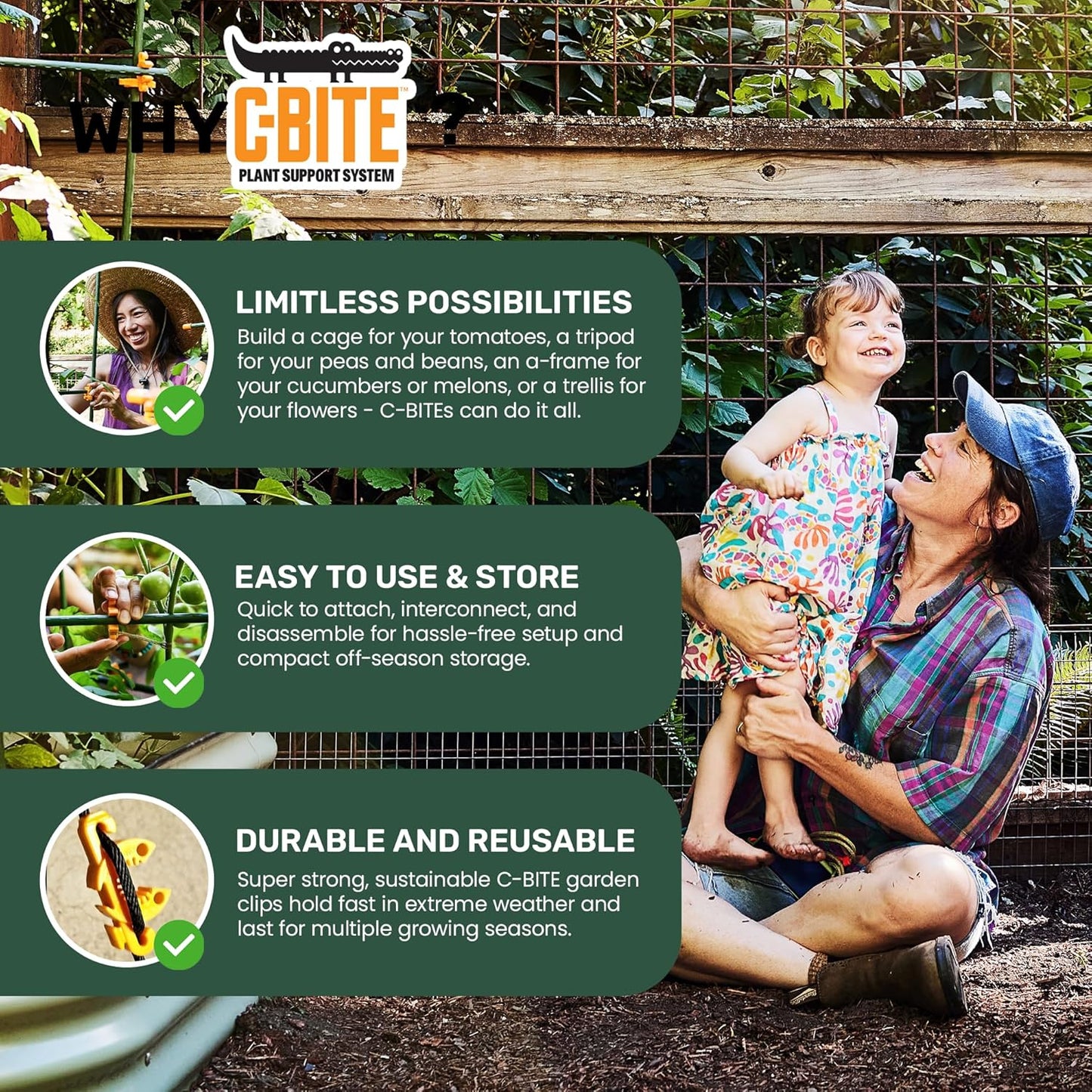Plant Support Maker Kit – Modular Trellis Building System with Short Stakes & Extra Clips – Compatible with Standard Garden Stakes – Build Custom Plant Supports for Indoor or Outdoor Use
