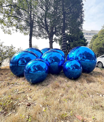 Big Shiny Balls Giant Inflatable Mirror Balls for Events & Decor - Party, Advertising, Shows, Stage Decoration - Hanging & Standing-Various Sizes & Colors - Blue (0.6m/1.97ft)