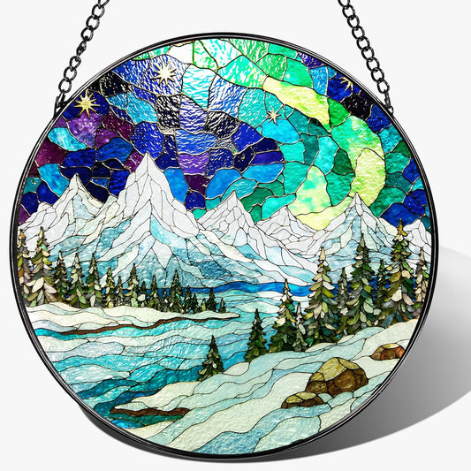 8-Inch Stained Glass Ornament, Stained Glass Window Hanging, Window Hanging Decor Suncatcher