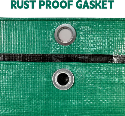 Tarp 6x8 ft Heavy Duty 100% Waterproof 10mil,UV Resistant,Durable Grommets and Reinforced Edges Green/Black Tarp for Camping, Swimming Pools,Car Coverage -by MVPNET