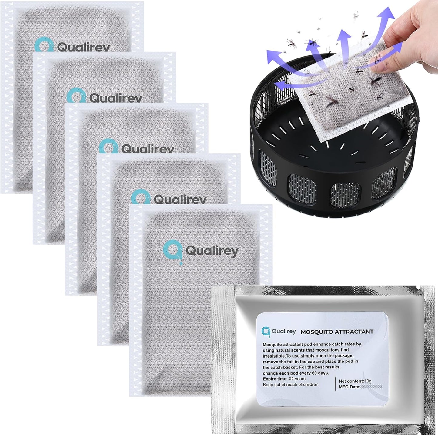 6 Pack Mosquito Attractant in Bulk, Lure for Bug Zapper Bait Refill Compatible with All Mosquito Trap Enhances Catch Rates for Indoor Outdoor Traps, Safe and Long Lasting