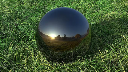 Lulu Decor, Size 12 Titanium Stainless Steel Gazing Mirror Ball, Smooth Reflective Shiny Garden Decoration Globe