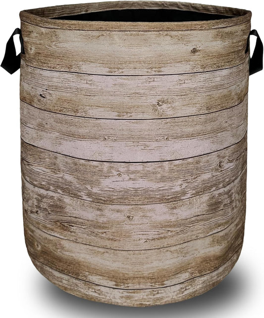 Wood Grain Laundry Basket Foldable With Handles Tree Stump Texture Tote Bag Oxford Cloth Colorful Laundry Hamper Clothes Toy Storage Bucket For Bathroom/Laundry/Bedroom 18.9" x 16.5 "