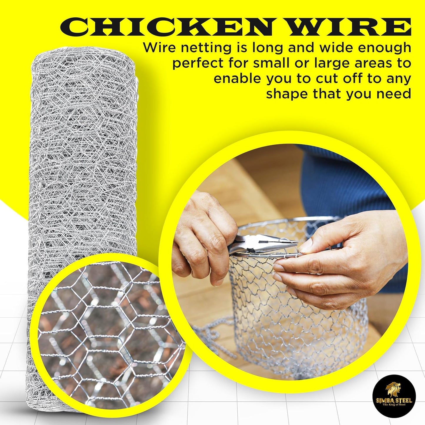 Chicken Wire 12 in x 100 FT x 2” Mesh x 20GA | Poultry Wire Netting | Hot Dipped Galvanised | Hexagonal Galvanized Mesh for Chicken Coop, Rabbit Cage, Fence Barrier PM12x100x2