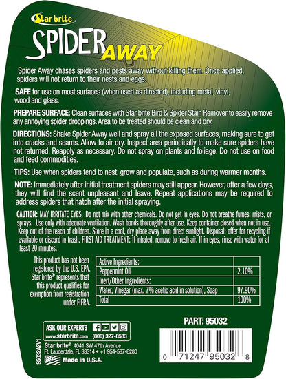 STAR BRITE Spider Away – Simply Chase Away Pesky Spiders & Keep Them Away - Ideal for Homes, Garages, Docks, Patios, Boathouses & More