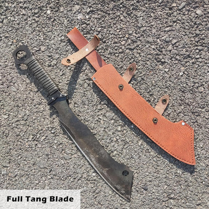 Full Tang Manganese Steel Machete Sword with Sheath for Collection, Practice, Outdoor Use-20.1 Inch