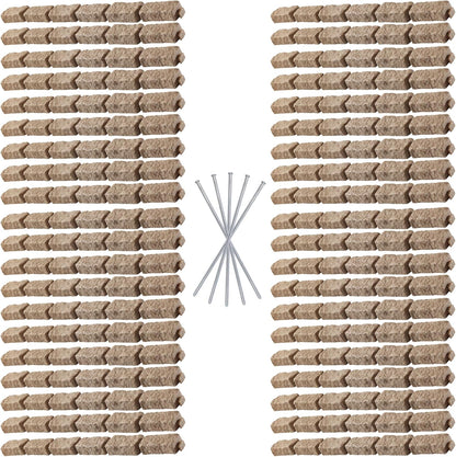 Beuta Landscape Edging | Garden Edging Border | Faux Stone Bricks for Lawn edging, Flower beds, Pathways & Yard Edging– 40 Packs | Each Section Has 6 Bricks 48"L x 4"W x 2.25"H |120 Spikes |Sandstone