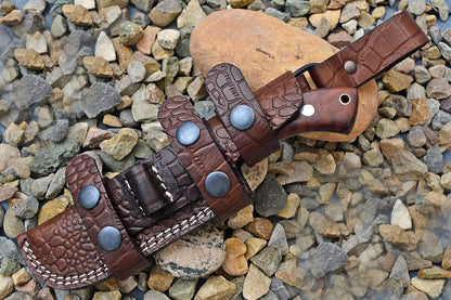 Bushcraft knife, Hunting Knife with Sheath, Belt Knife with Rosewood Handle, High Carbon Steel Blade Knife (Beast)