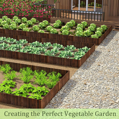 Wood Garden Edging Border Wooden Garden Fence No Dig Landscape Edging Lawn Fence Border Decorative Flower Bed Border Courtyards Planting Tree Fence Yard Patio Path Edging -11.8" H x 48" L (1PACK)
