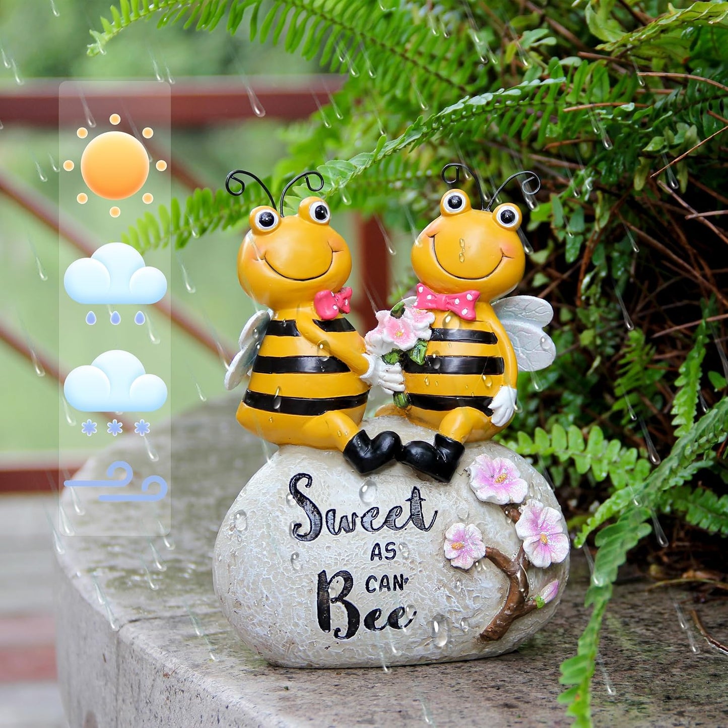 Leekung Bee Statue for Garden Decor,Honey Bee Gifts Spring Decor for Outdoor,Bumle Bee Figurines Decoration for Garden Patio Yard Lawn&Indoor Table Shelf Kitchen Home Decor,Best Gifts for Bee Lovers