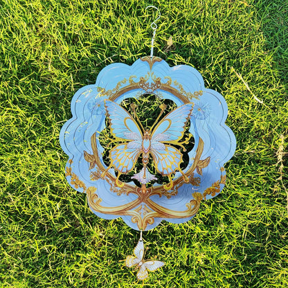 DJUAN Butterfly Stainless Steel Wind Spinners- Butterfly Gifts for Women Mom Grandma Wife, 12 inch Hanging Wind Spinner for Yard Garden Outdoor Decor,Birthday Gift for Mother's Day Christmas